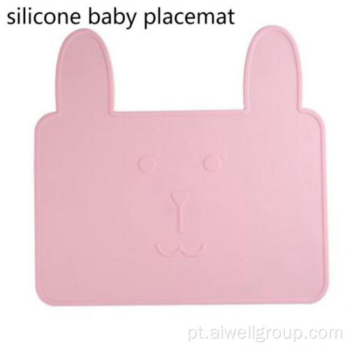 Desenho animado fofo coelho bebê silicone refeia placemat